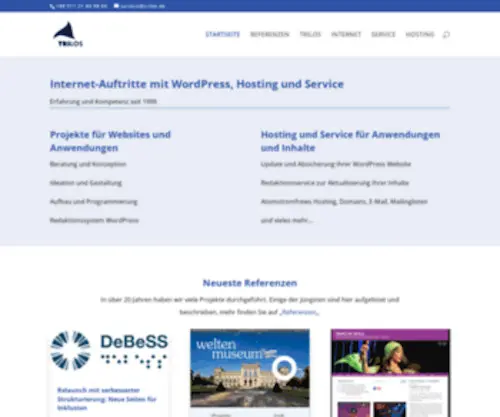 Trilos.de(Internet-Auftritte mit WordPress, Hosting und Service) Screenshot