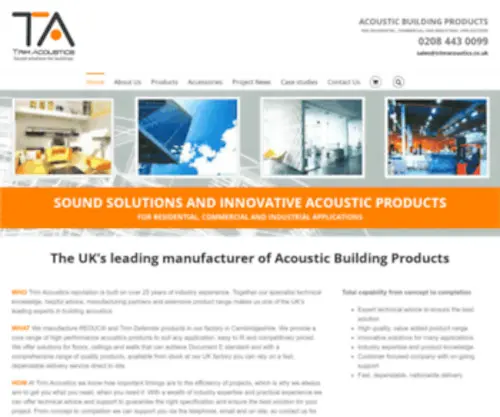 Trimacoustics.co.uk(Commercial & Domestic soundproofing materials) Screenshot