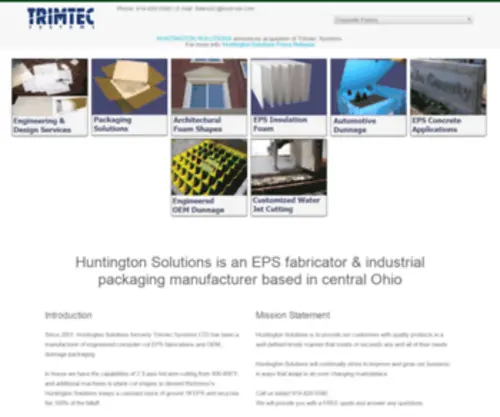 TrimtecFoam.com(Trimtec Systems Expanded Polystyrene EPS Foam Shapes) Screenshot