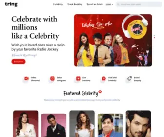 Tring.co.in(India's largest celebrity engagement platformcelebrities) Screenshot