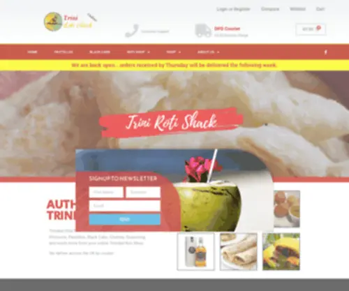 Trinirotishop.com(Trini Roti Shack) Screenshot
