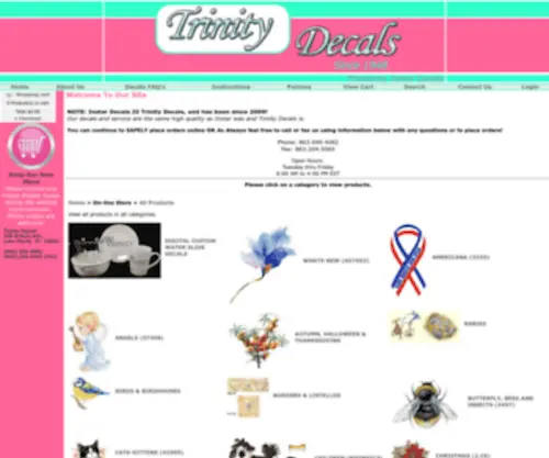 Trinitydecals.com(Trinity Decals Ceramic decals) Screenshot