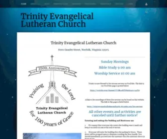 Trinitylutherannorfolk.org(Trinity Evangelical Lutheran Church) Screenshot