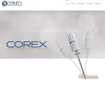 Trinityorthodevice.com(The COREX Minimally Invasive Bone Harvester) Screenshot