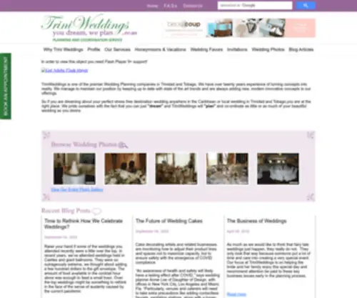 Triniweddings.com(Professional Wedding Planning Services) Screenshot