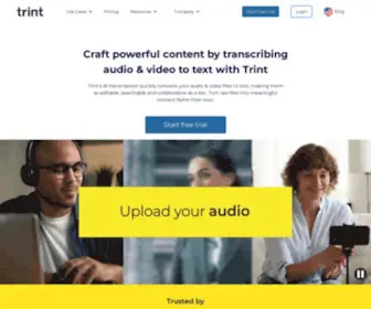 Trint.com(Transcribe video and audio to text) Screenshot