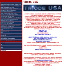 Triodeelectronics.com(Triode USA Tube Amp Kits Transformers Tubes Dynaco Upgrades and Parts) Screenshot