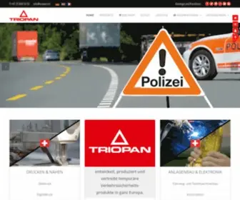 Triopan.ch(Zuverlässige Verkehrssicherheitsprodukte für den schnellen und mobilen Einsatz im Strassenverkehr) Screenshot