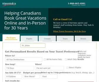 Tripcentral.ca(Vacations and Cruises for Canadians) Screenshot