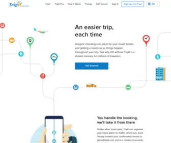 Tripit.com(Online travel itinerary and trip planner) Screenshot