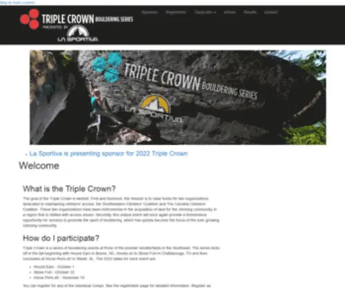 Triplecrownbouldering.org(The Triple Crown) Screenshot