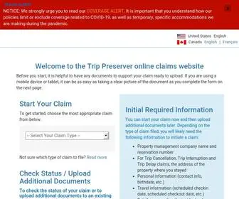 Trippreserverclaims.com(Trip Preserver online claims) Screenshot