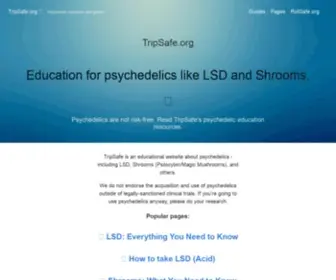 Tripsafe.org(Research-backed education for psychedelics) Screenshot