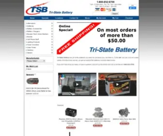 Tristatebattery.com(Tri-State Battery Warehouse) Screenshot