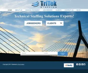 Tritekstaffing.com(TriTek Staffing) Screenshot