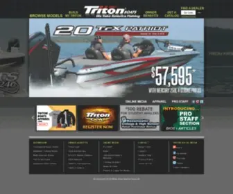 Tritonboats.com(Triton Fiberglass and Aluminum Fishing Boats) Screenshot
