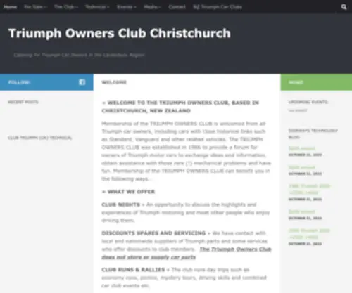 Triumphclub.co.nz(Catering for Triumph Car Owners in the Canterbury Region) Screenshot