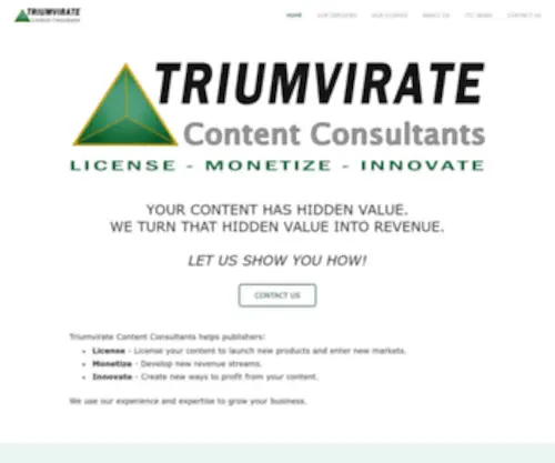 Triumvirateconsultants.com(Triumvirate Content Consultants) Screenshot