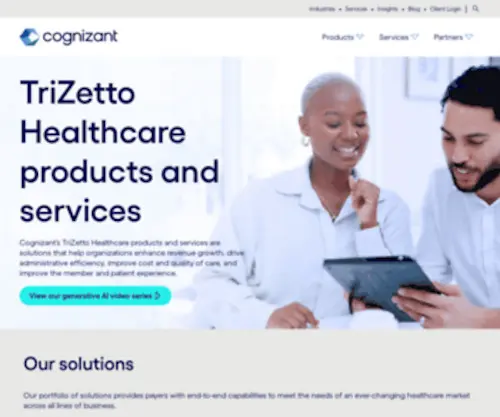 Trizetto.com(TriZetto Healthcare Administration Solutions) Screenshot