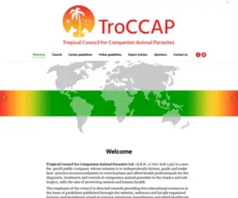 Troccap.com(Tropical Council for Companion Animal Parasites) Screenshot