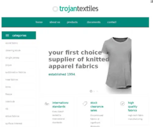 Trojantx.co.za(Manufacturer, Importer & Distributor of apparel fabrics) Screenshot