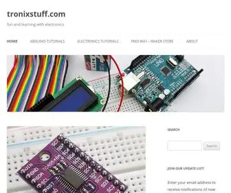 Tronixstuff.com(Fun and learning with electronics since 2010) Screenshot