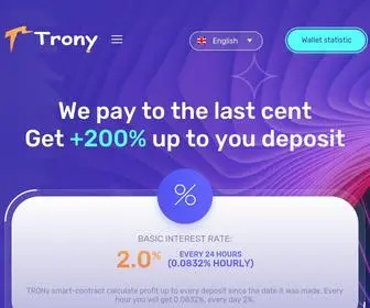 Trony.cc(Investment platform based on TRX blockchain) Screenshot