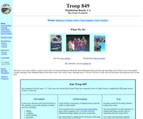 Troop849.org(Boy Scout TroopHome Page) Screenshot