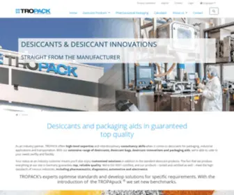 Tropack.com(Desiccants against moisture damages in manufactured products) Screenshot