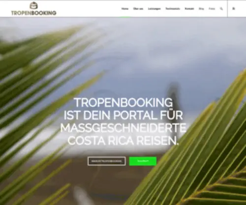 Tropenbooking.com(Massgeschneiderte Reisen nach Costa Rica) Screenshot