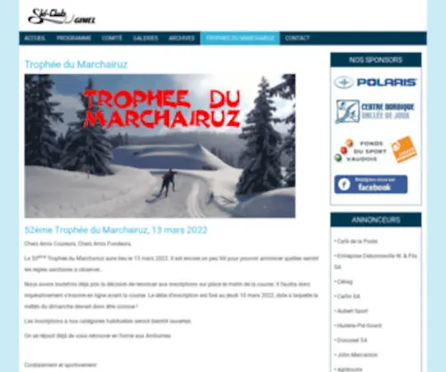 Tropheedumarchairuz.ch(Trail du Mont Bally) Screenshot