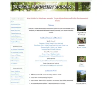 Tropical-Rainforest-Animals.com(Rainforest Animals) Screenshot