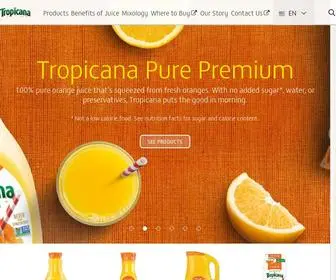 Tropicana.com(Get 100% pure squeezed orange juice from Tropicana®) Screenshot