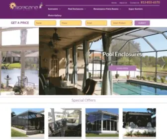 Tropicanascreen.com(Sunrooms Tampa FL) Screenshot