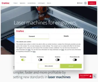 Troteclaser.com(Trotec Laser) Screenshot