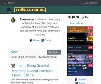 Trovesaurus.com(Trove game resource) Screenshot