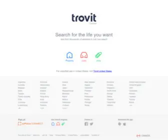Trovit.ca(A search engine for classified ads of real estate) Screenshot