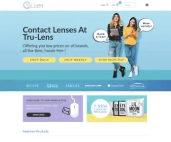 Tru-Lens.com(Canada's Premium Contact Lenses Online Retailer) Screenshot