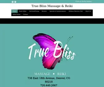 Trueblissmassage.com(True Bliss Massage & Reiki) Screenshot