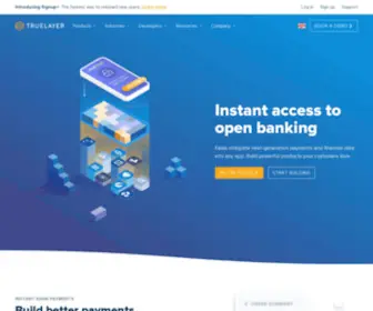 Truelayer.com(Europe’s leading open banking payments network) Screenshot