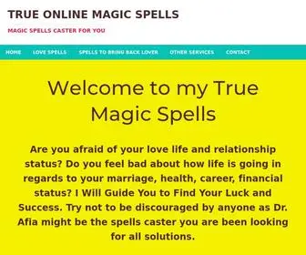 Truemagicspells.online(True Online Magic Spells) Screenshot