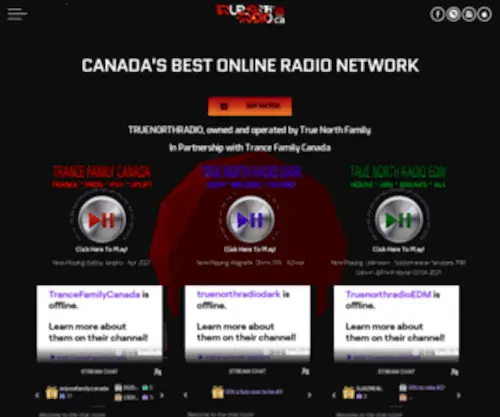 Truenorthradio.ca(Canada's Best EDM Station) Screenshot