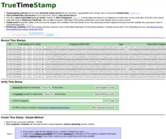 Truetimestamp.org(True Time Stamp) Screenshot
