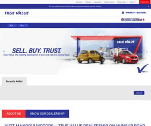 Truevalueofhunsurroad.com(Visit Mandovi Motors True Value) Screenshot