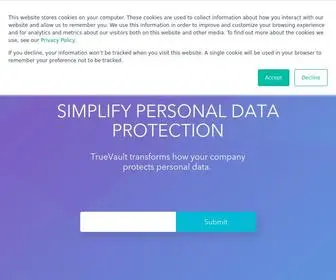 Truevault.com(Simplify Personal Data Protection) Screenshot