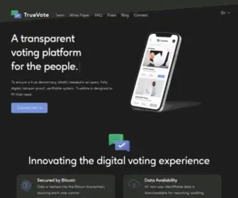 Truevote.org(A Transparent Electronic Voting System validated by the Bitcoin Blockchain) Screenshot