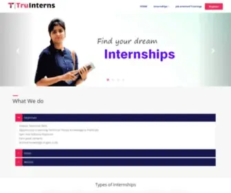 Truinterns.com(Internships Programs for Btech CSE Students in Madhapur) Screenshot