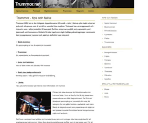 Trummor.net(En sida för trummisar) Screenshot