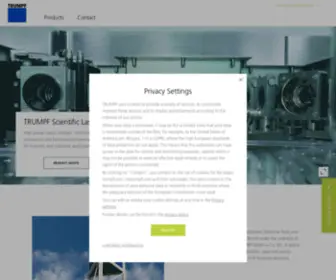 Trumpf-Scientific-Lasers.com(TRUMPF Scientific Lasers) Screenshot
