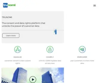 Trunomi.com(Consent Management Platform and Personal Data Rights) Screenshot